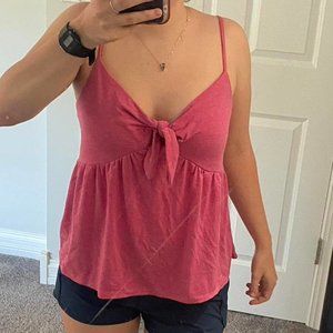 Hot Pink Tie Front Tank Top XS